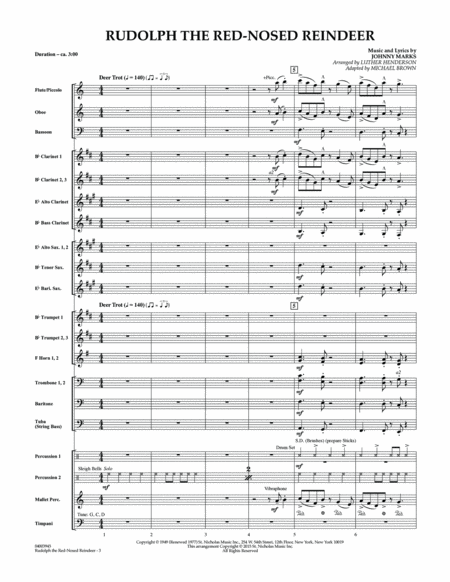 Rudolph the Red-Nosed Reindeer (Canadian Brass) - Conductor Score (Full Score)