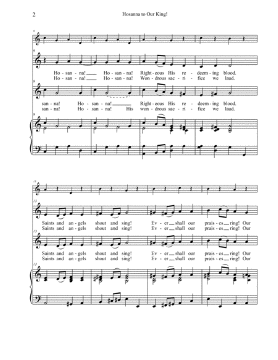 Hosanna to Our King Hosanna to Our King SA scores gallery preview page 3