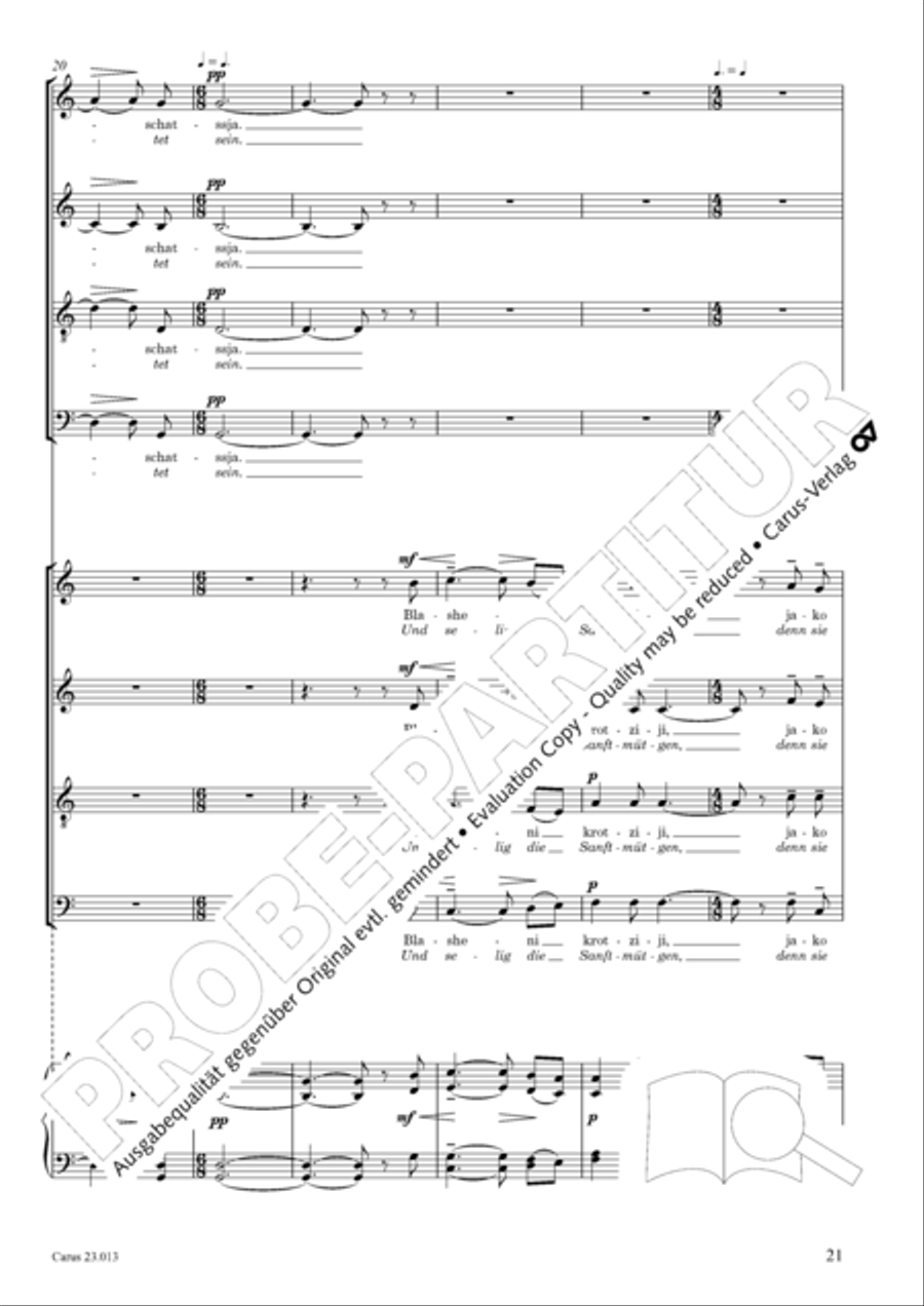 Liturgy of St. John Chrysostom op. 31 for mixed choir a cappella (Chrysostomos-Liturgie op. 31 fur Chor a cappella mit singbarem deutschem Text)