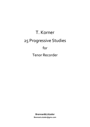 Book cover for 25 Progressive Studies For Recorders In C (Treble Clef)