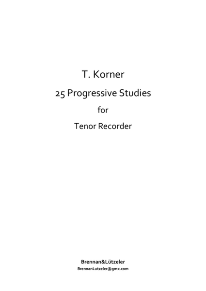 25 Progressive Studies For Recorders In C (Treble Clef)