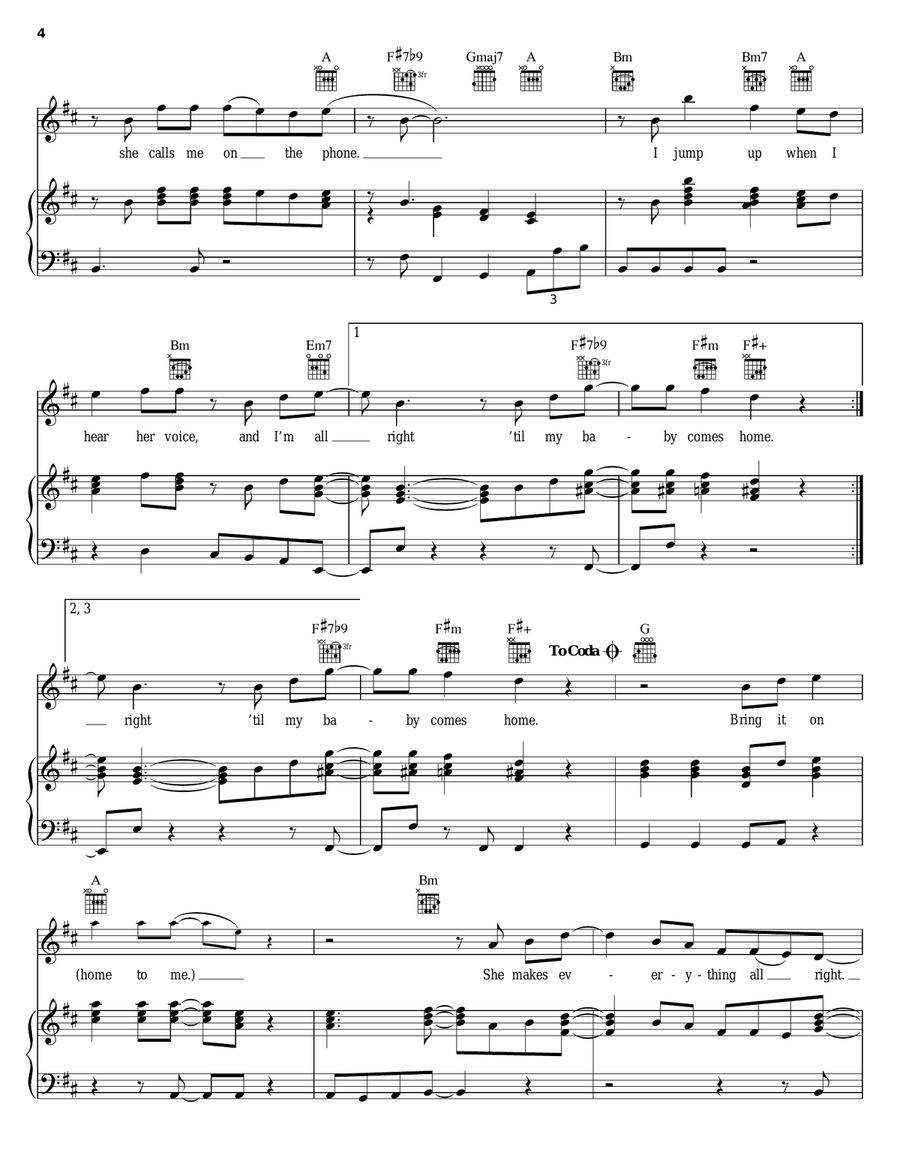 'Til My Baby Comes Home Piano, Vocal, Guitar scores gallery preview page 4