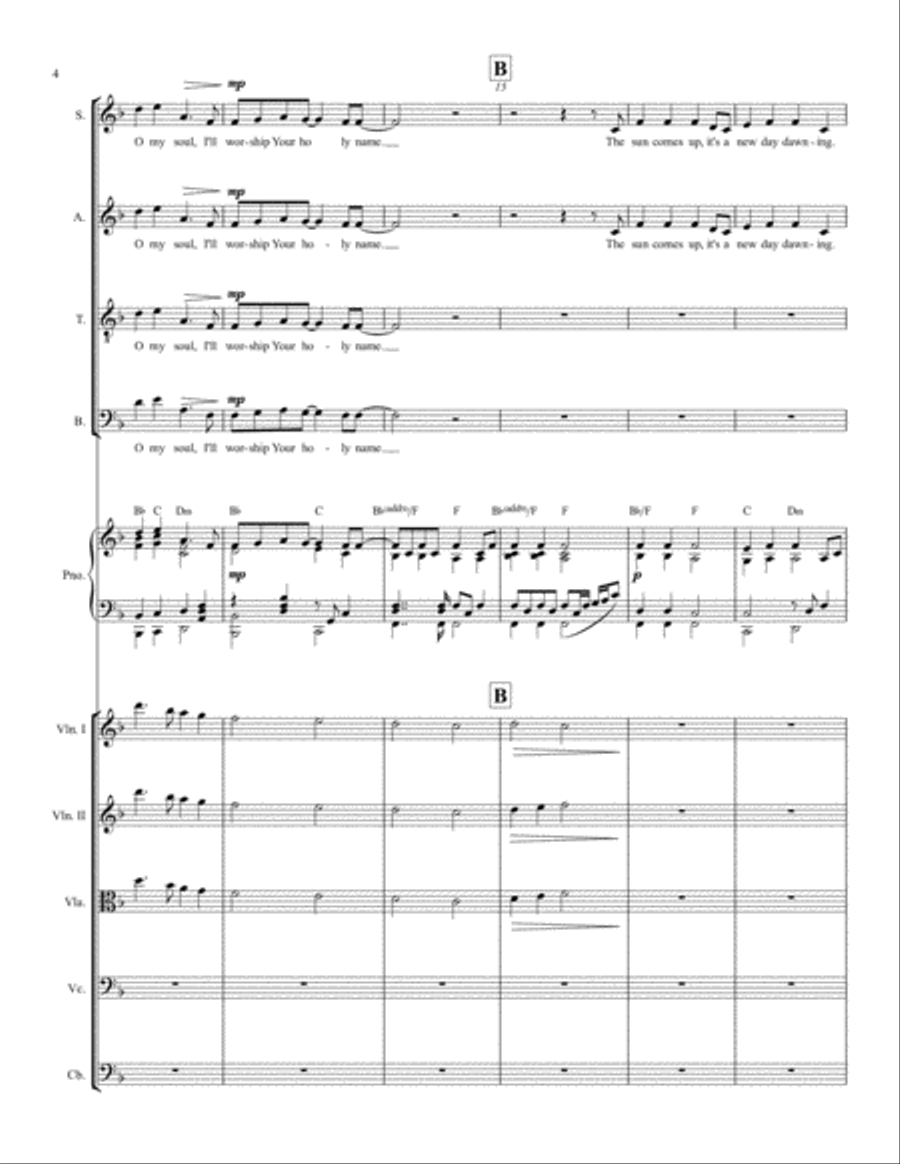 10,000 Reasons (Bless The Lord) 4-Part scores gallery preview page 4
