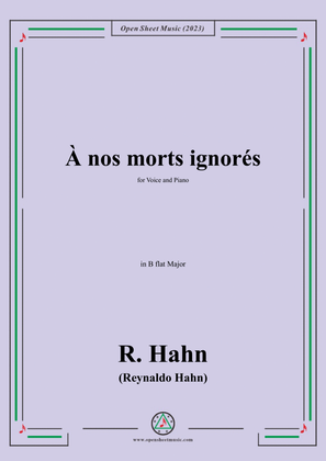 R. Hahn-À nos morts ignorés,in B flat Major
