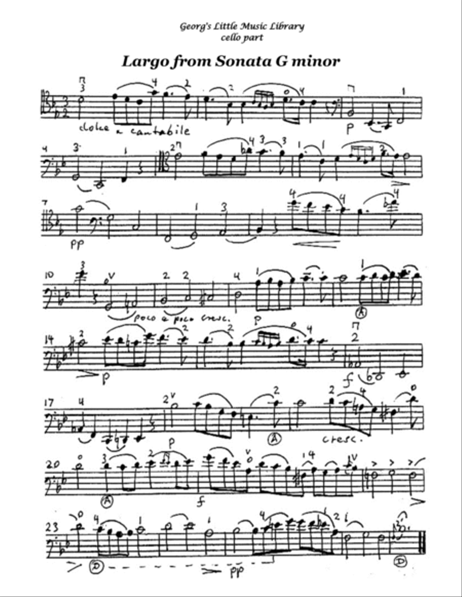 Chopin Largo from Cello Sonata for cello & guitar String Duet scores gallery preview page 3