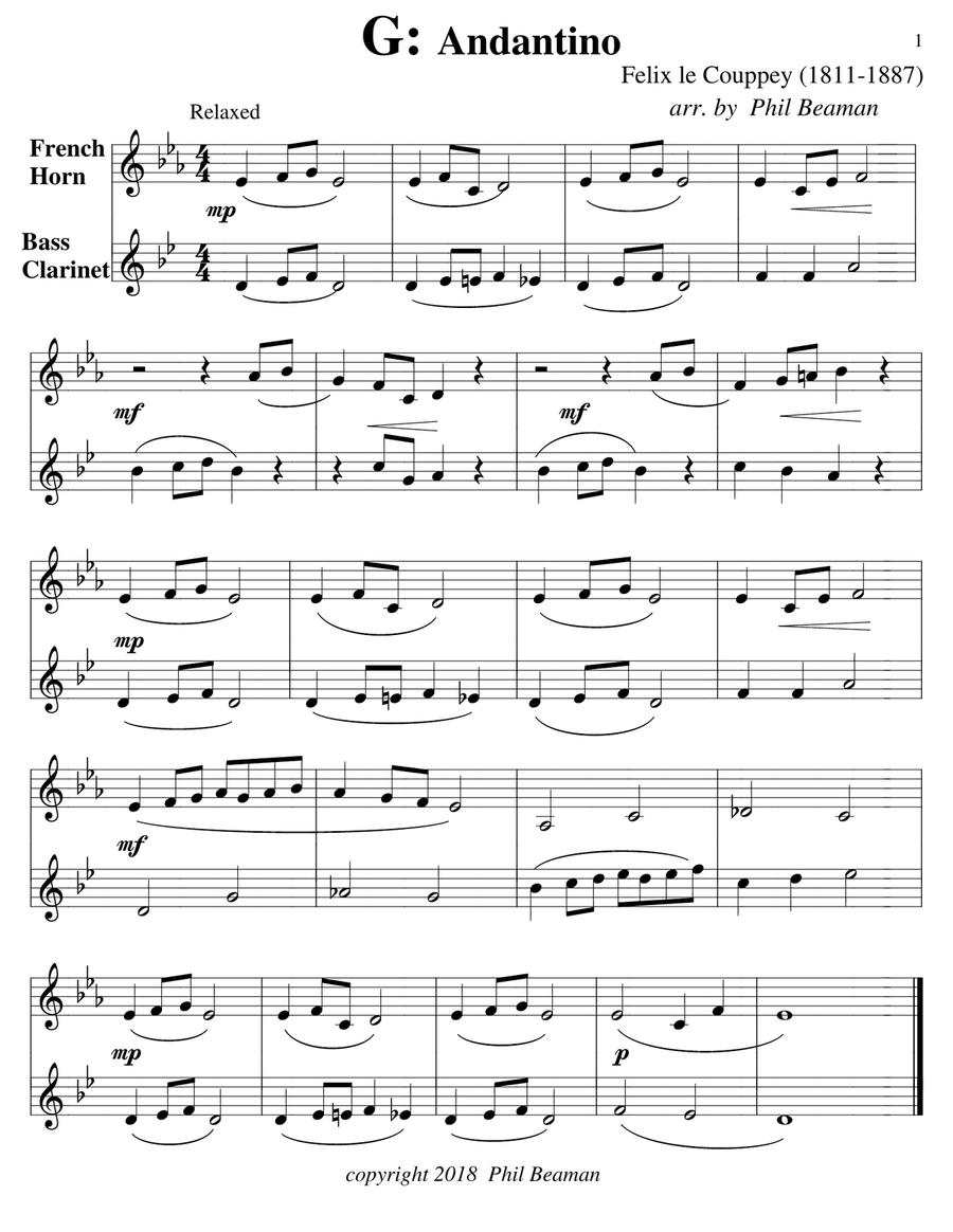 The Alphabet-set of French Horn/Bass Clarinet duets Clarinet Duet scores gallery preview page 4