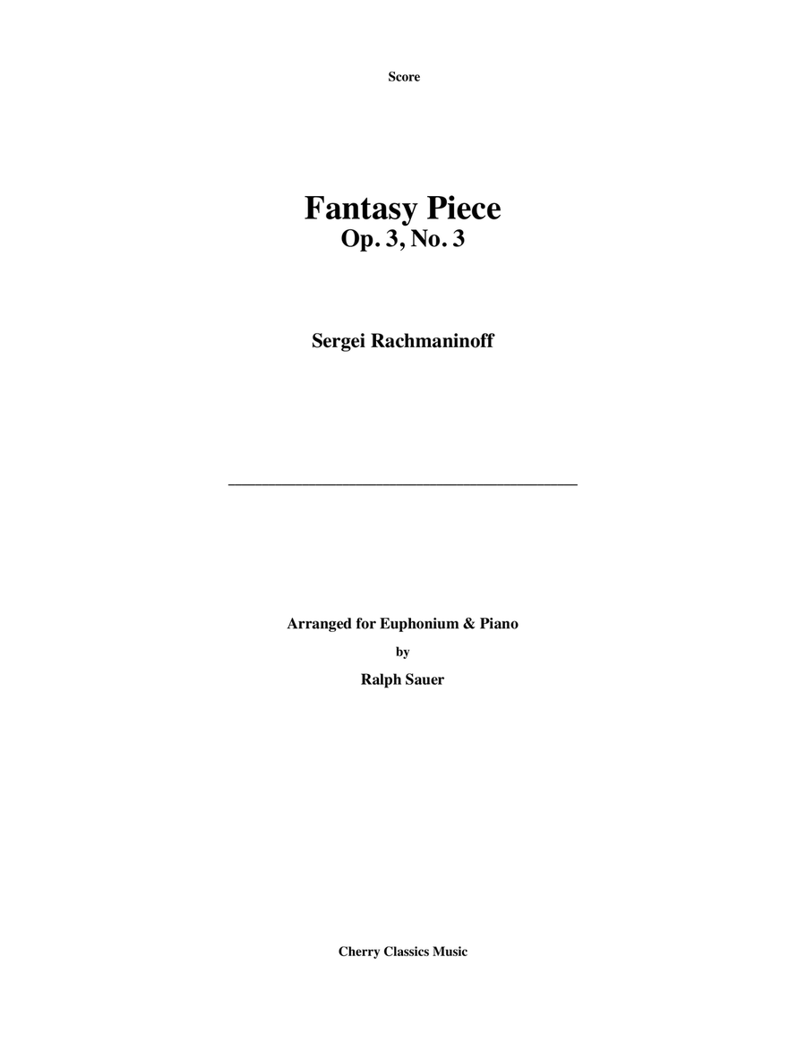 Fantasy Piece Op. 3 No. 3 for Euphonium & Piano Euphonium scores gallery preview page 1
