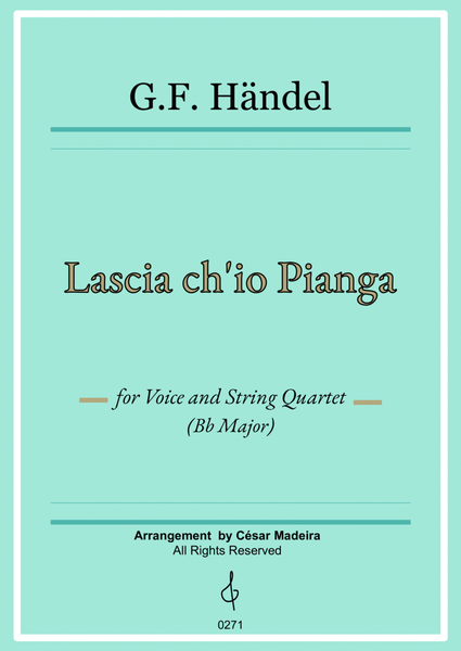 Lascia Ch'io Pianga - Voice and String Quartet - Bb Major (Full Score) - Score Only image number null