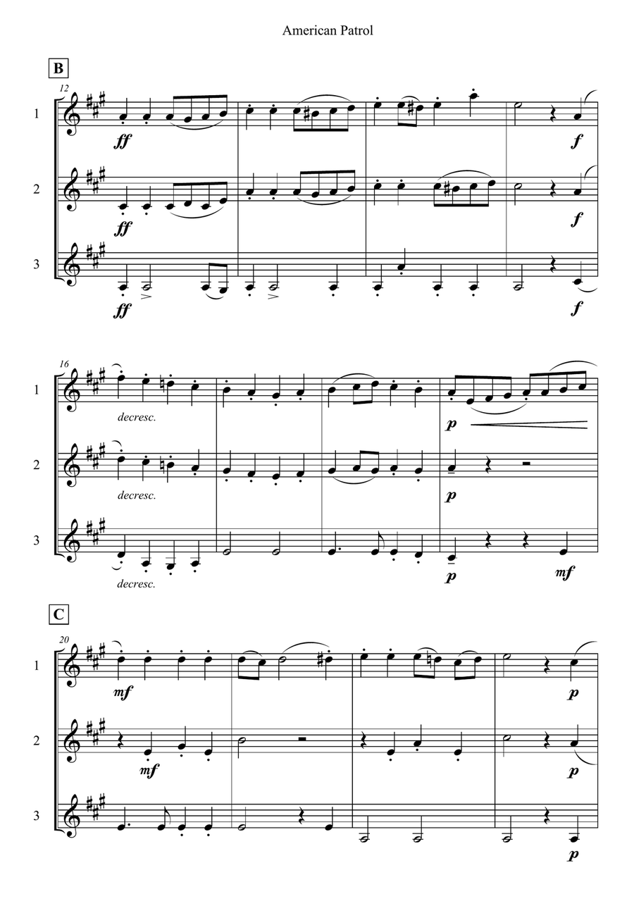 American Patrol String Trio scores gallery preview page 2