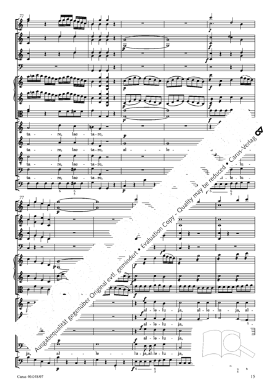 Regina coeli in B-Flat Major, K. 127 4-Part scores gallery preview page 16