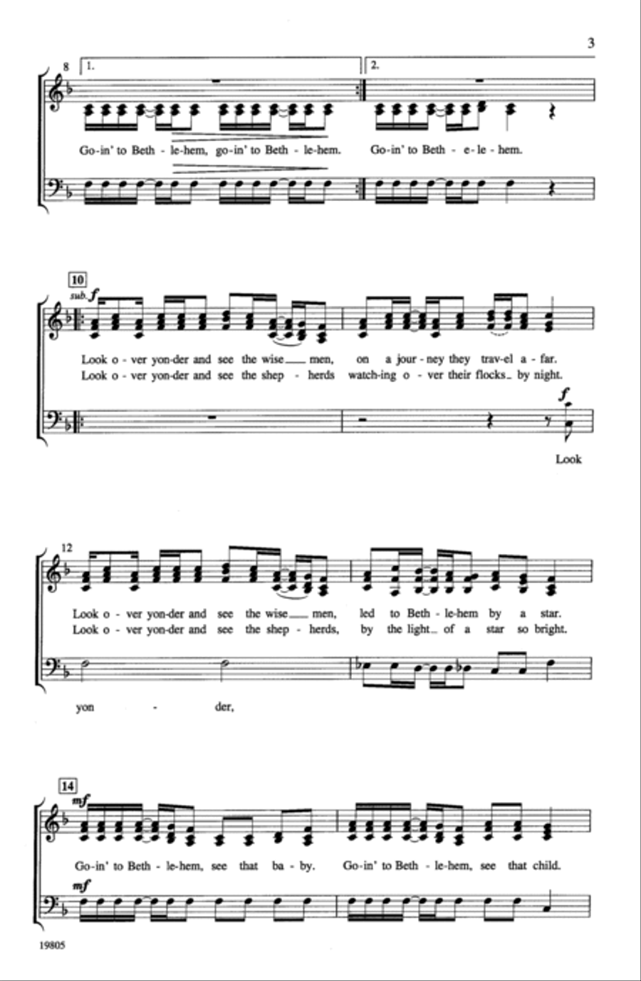 Goin' to Bethlehem 3-Part scores gallery preview page 3