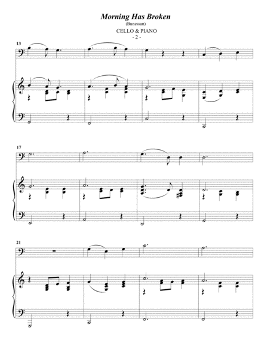 Morning Has Broken Piano scores gallery preview page 2
