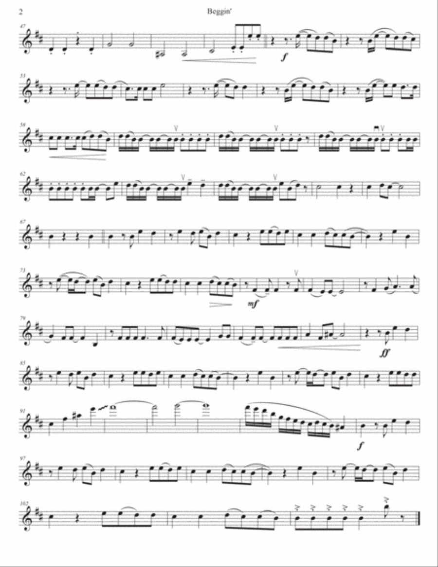 Beggin' Beggin' String Quartet scores gallery preview page 2