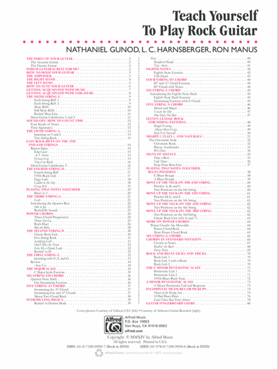 Alfred's Teach Yourself Rock Guitar Electric Guitar scores gallery preview page 2