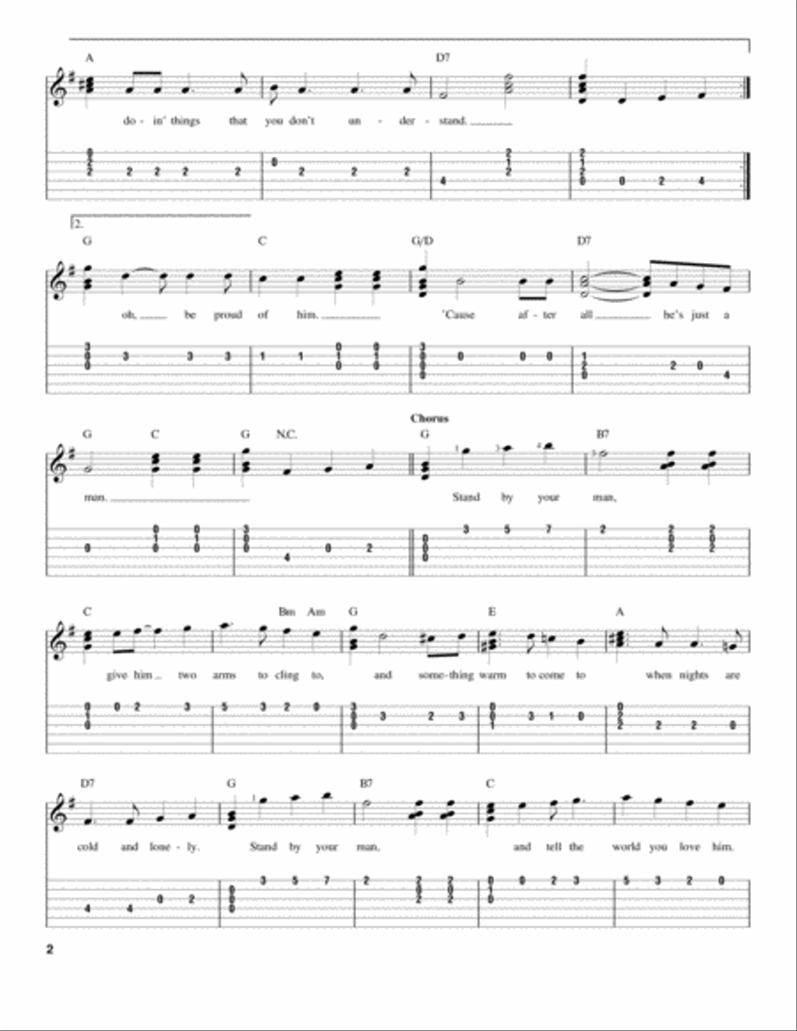 Stand By Your Man Guitar Tablature scores gallery preview page 2