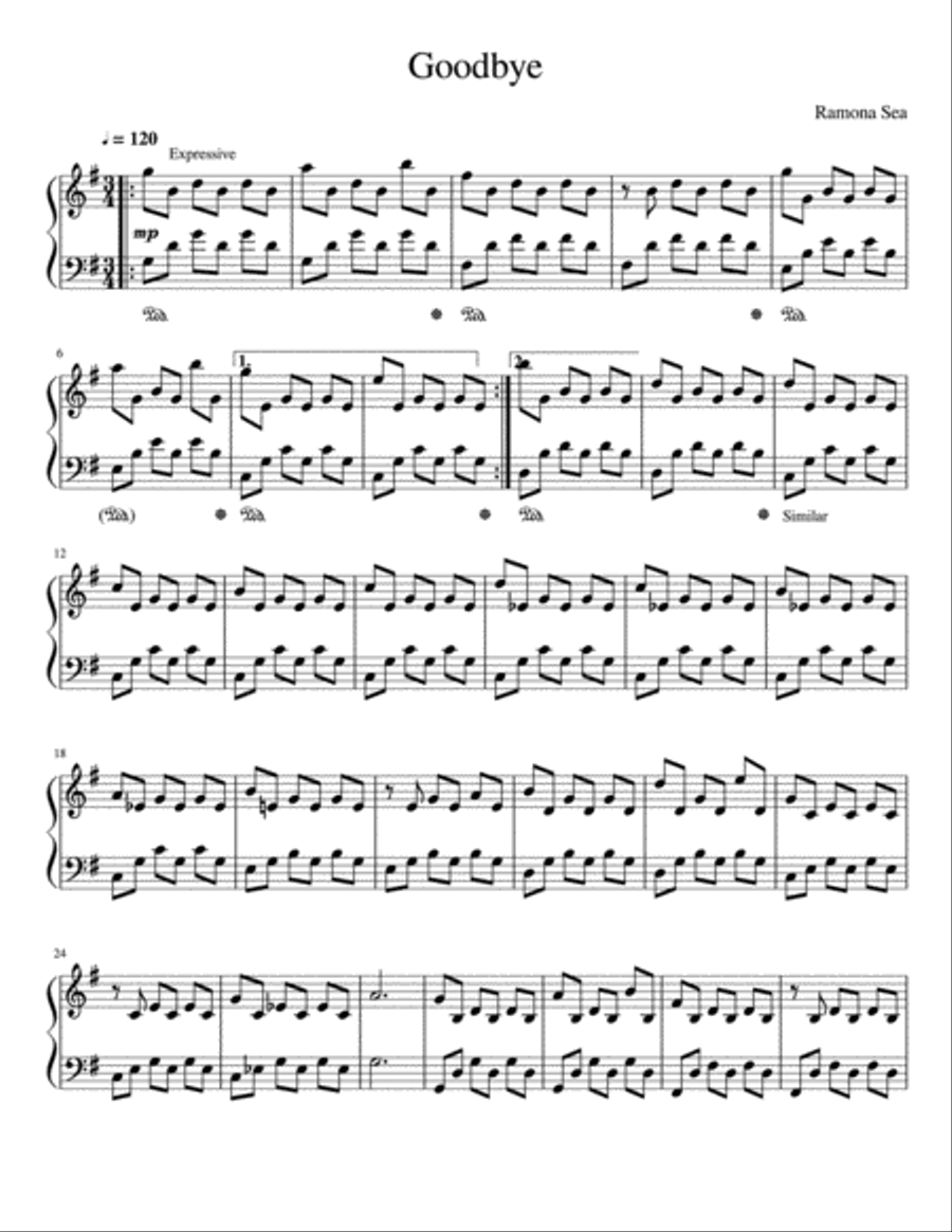 Goodbye Piano Method scores gallery preview page 1