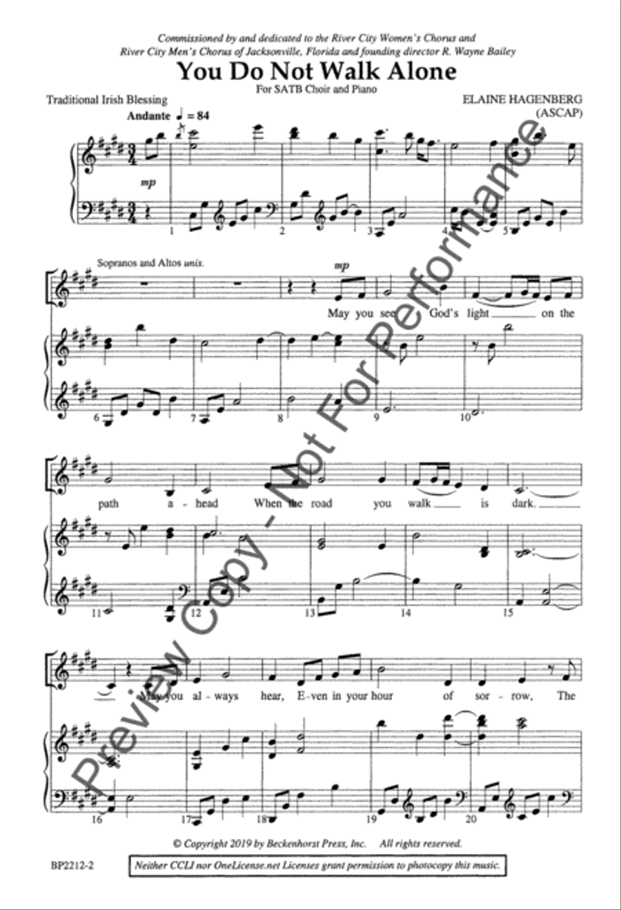 You Do Not Walk Alone 4-Part scores gallery preview page 2