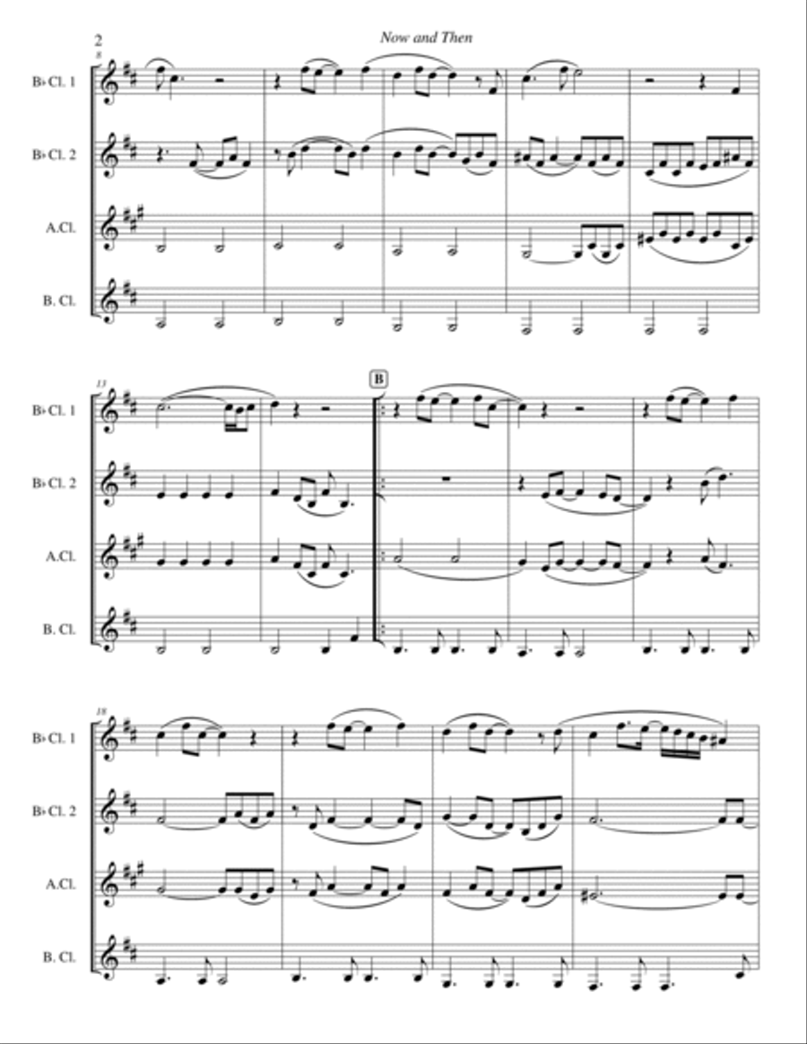 Now And Then Clarinet Quartet scores gallery preview page 4
