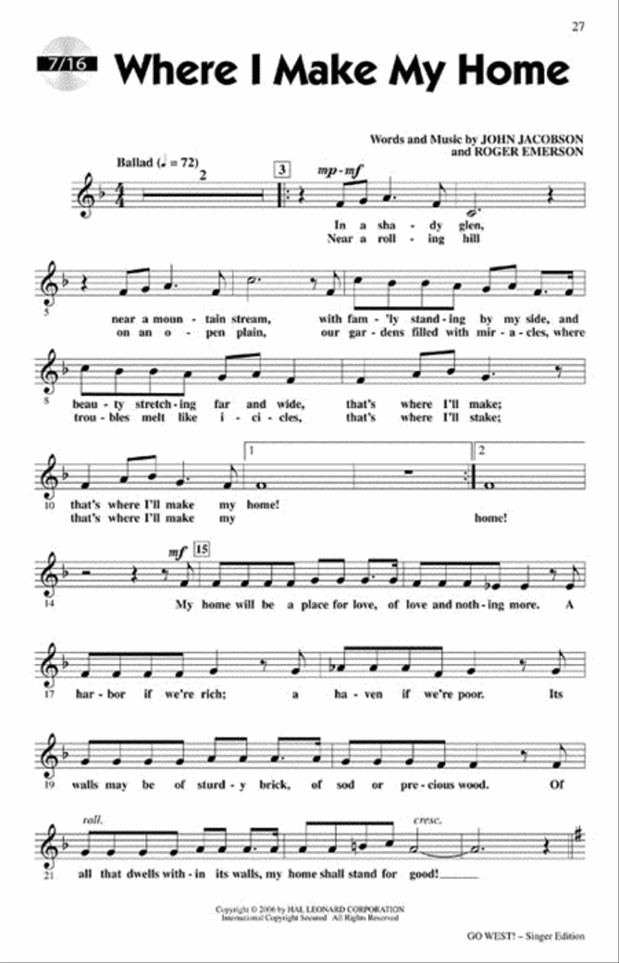 Go West! Go West! Choir scores gallery preview page 7