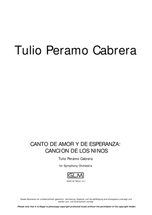 Book cover for Canto de amor y de esperanza: Cancion de los ninos