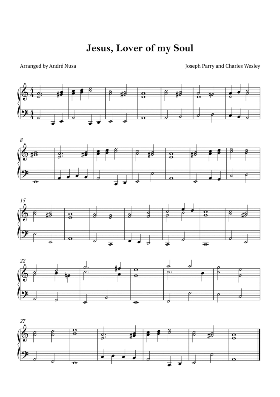 Jesus, Lover of my Soul Piano Solo scores gallery preview page 1