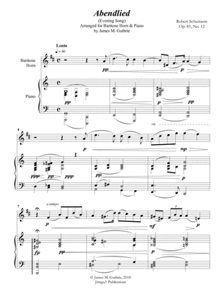 Schumann: Abendlied for Baritone Horn & Piano