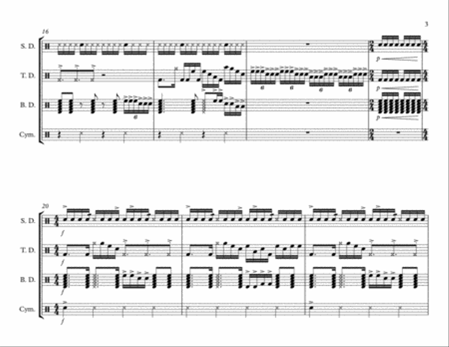 Crispy - Drumline Cadence Drum Set scores gallery preview page 3