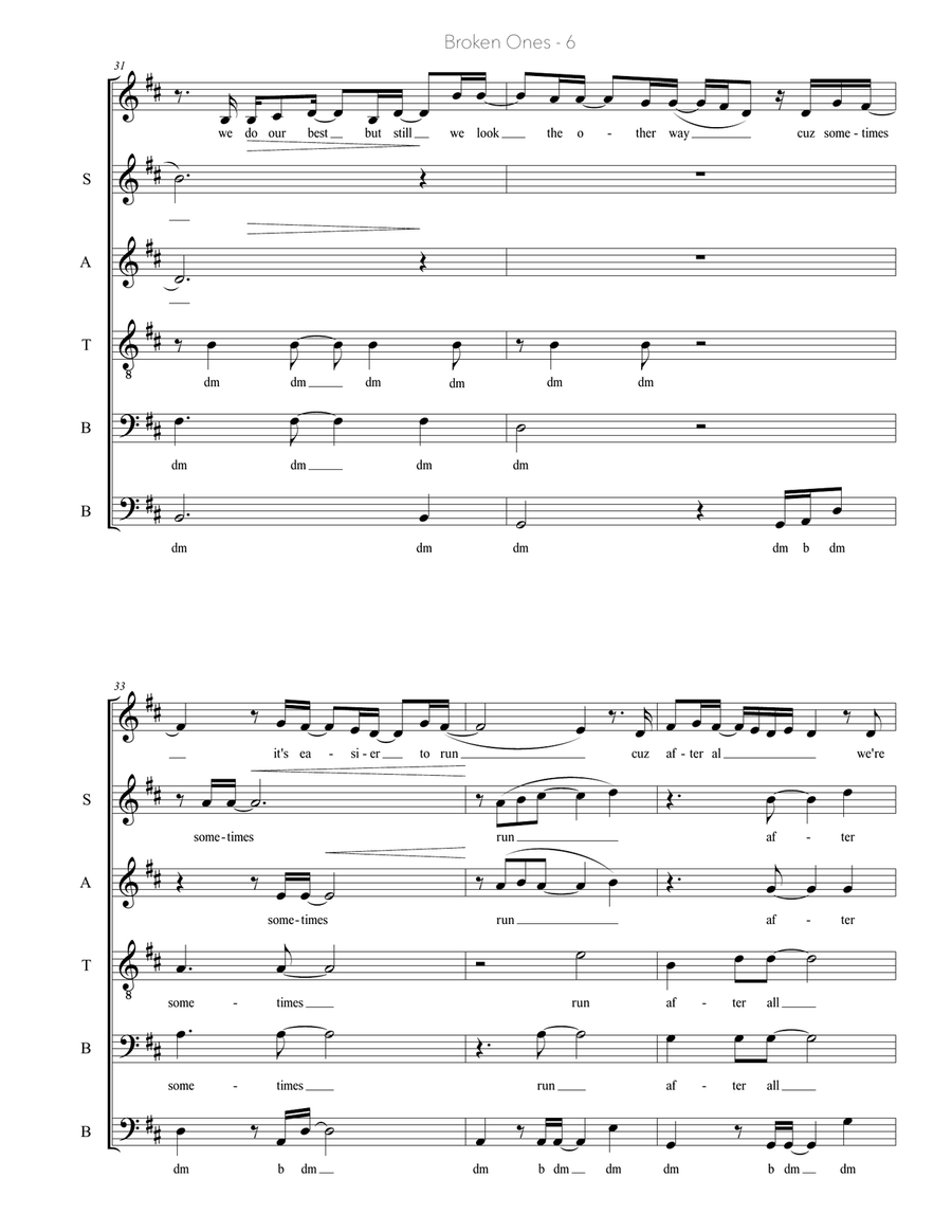 Broken Ones A Cappella scores gallery preview page 6