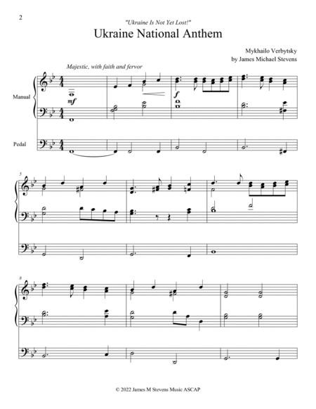 Ukraine National Anthem - Organ Solo