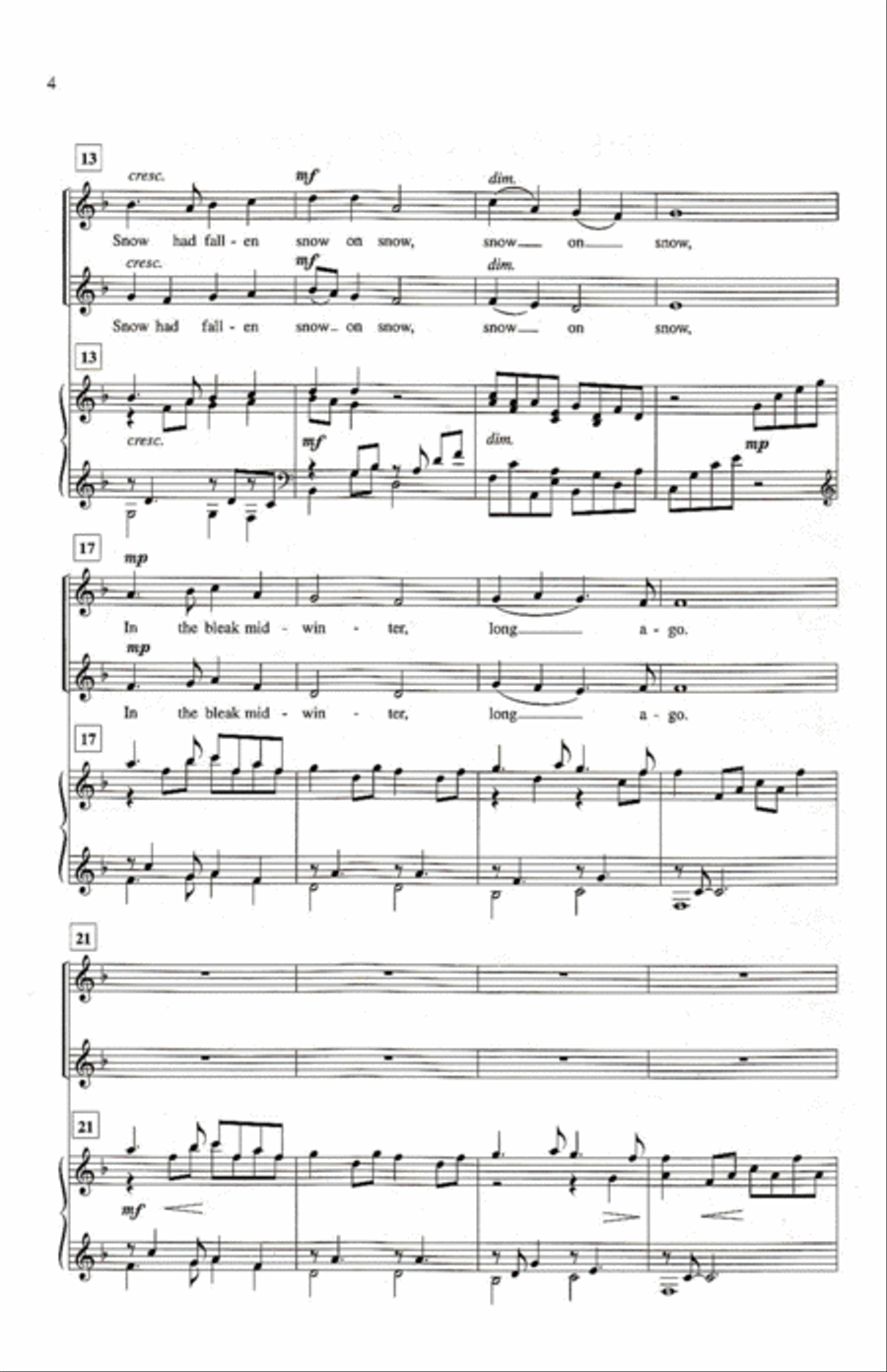 In the Bleak Midwinter SA scores gallery preview page 3