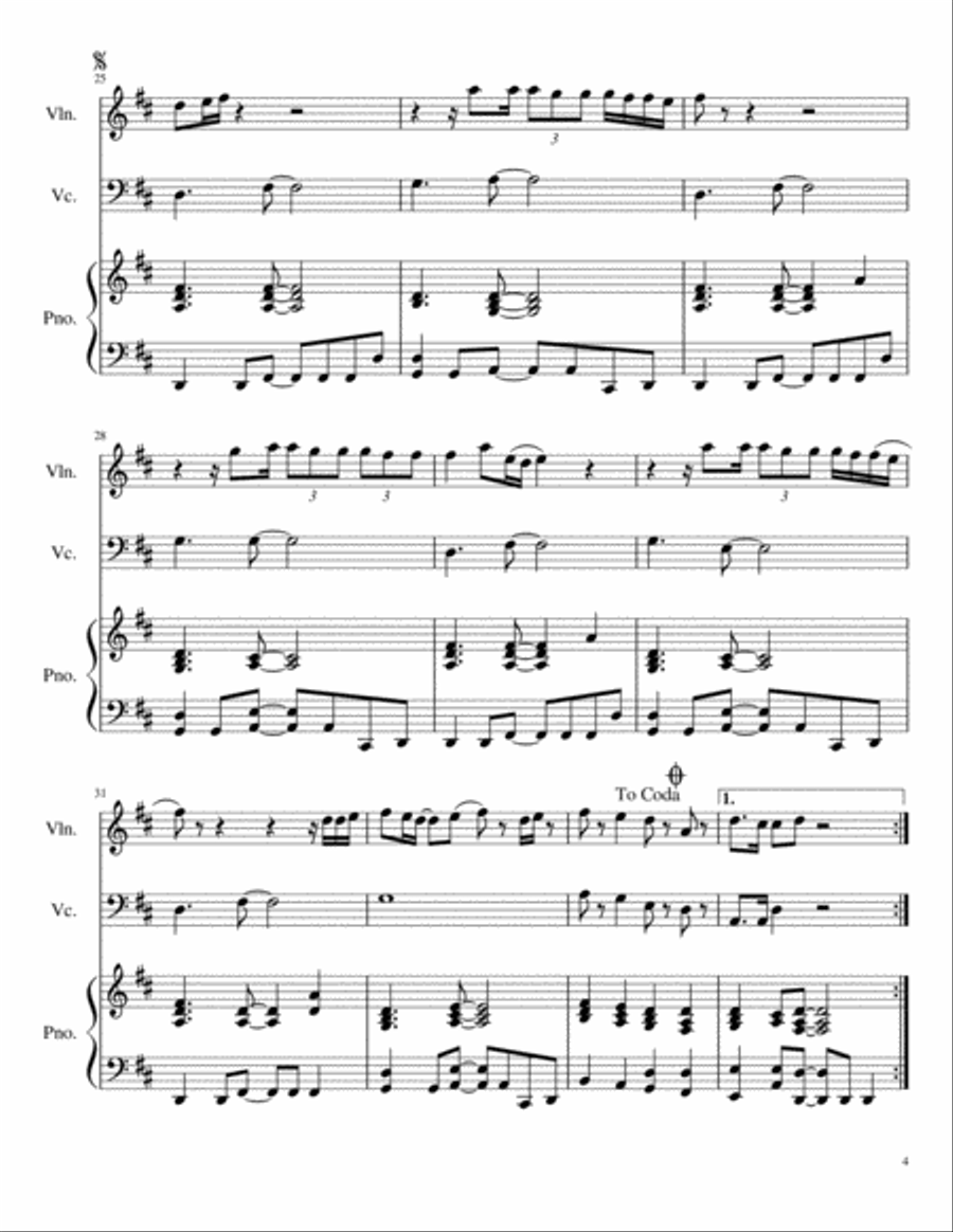 Thinking Out Loud Piano Trio scores gallery preview page 4
