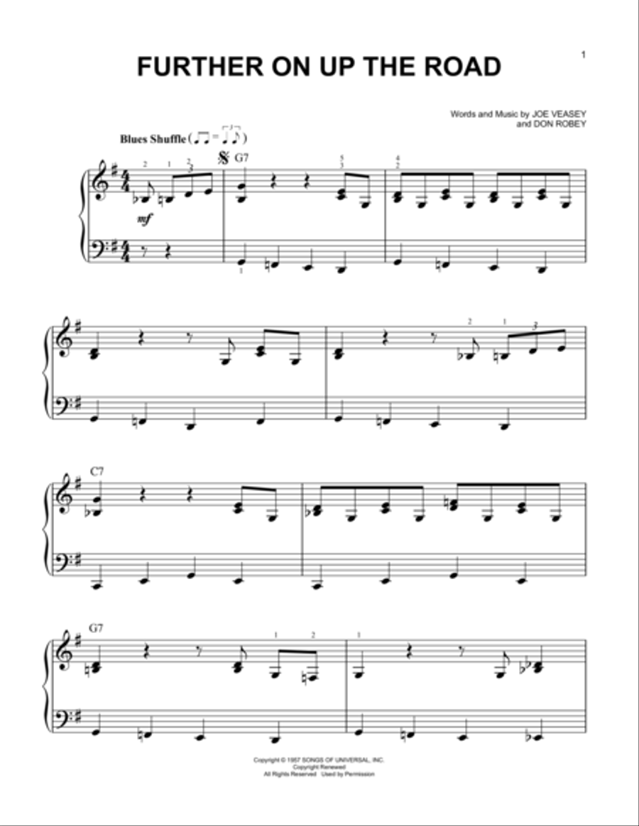 Further On Up The Road Easy Piano scores gallery preview page 1