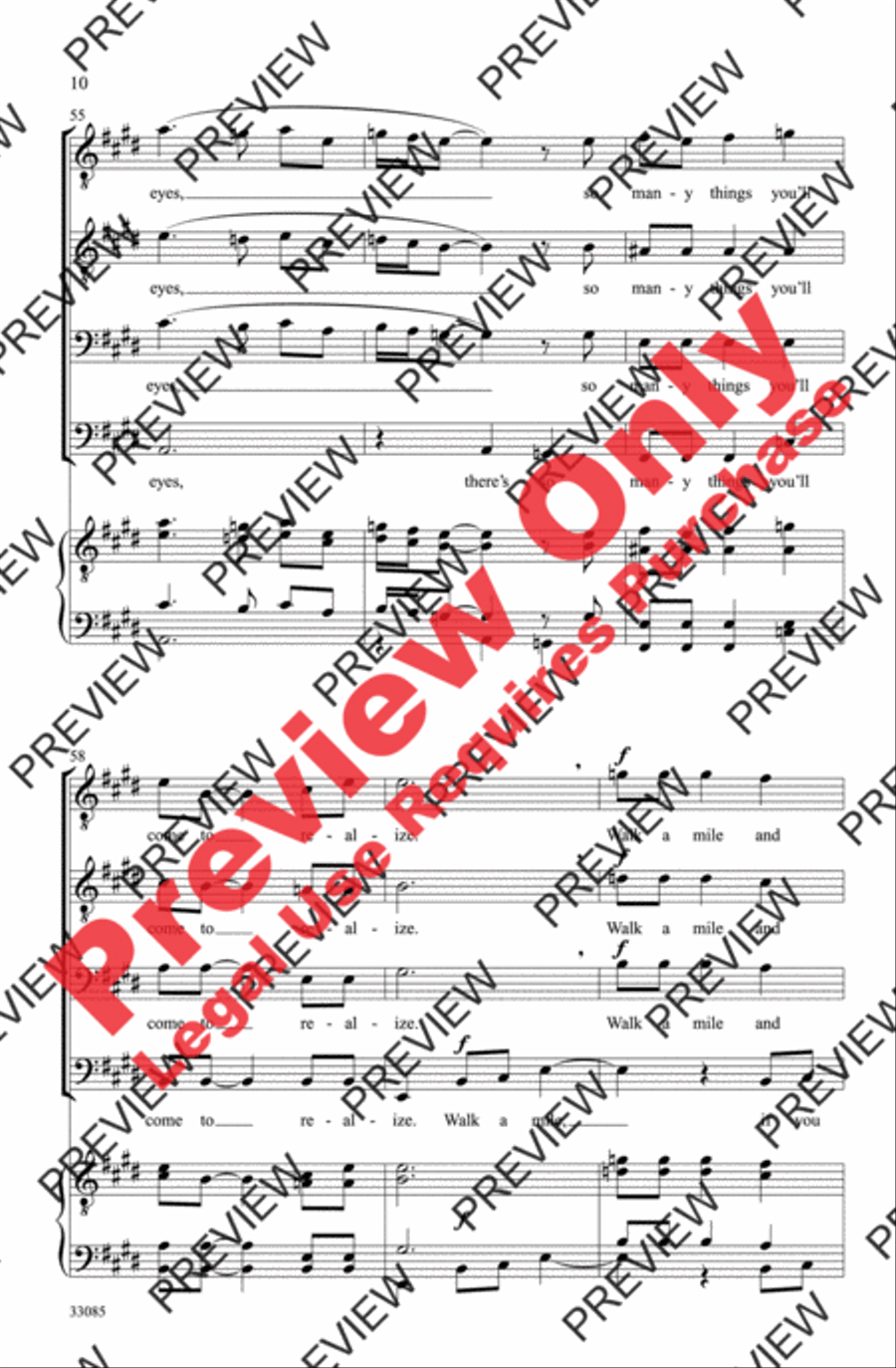 Walk a Mile Walk a Mile Men's Choir scores gallery preview page 10