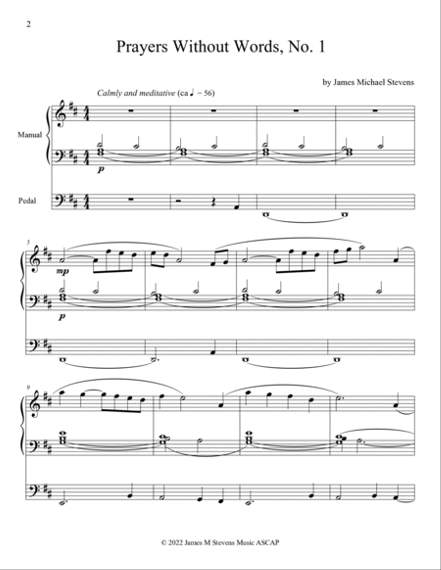 Prayers Without Words, Nos. 1-5 - Organ Book Organ Solo scores gallery preview page 2