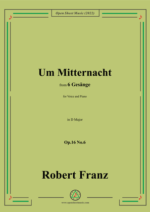 Book cover for Franz-Um Mitternacht,in D Major,Op.16 No.6,from 6 Gesange