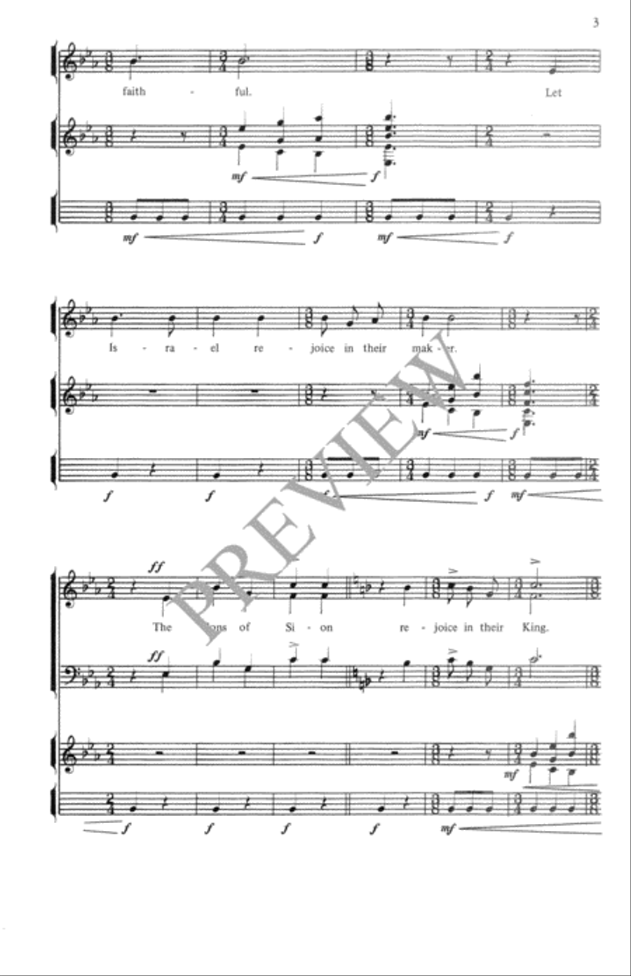 A Processional Psalm for a Festive Occasion 4-Part scores gallery preview page 4