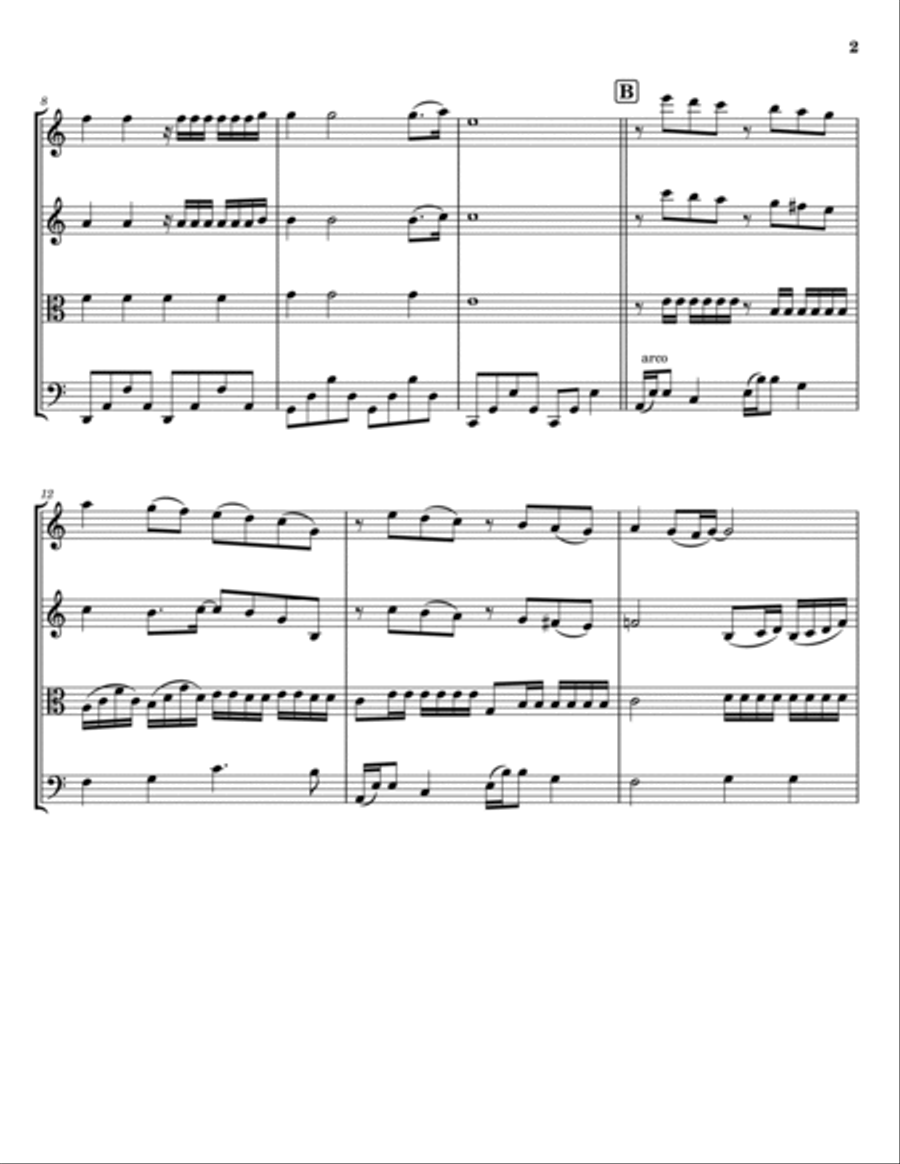 Ballade Pour Adeline String Quartet scores gallery preview page 2