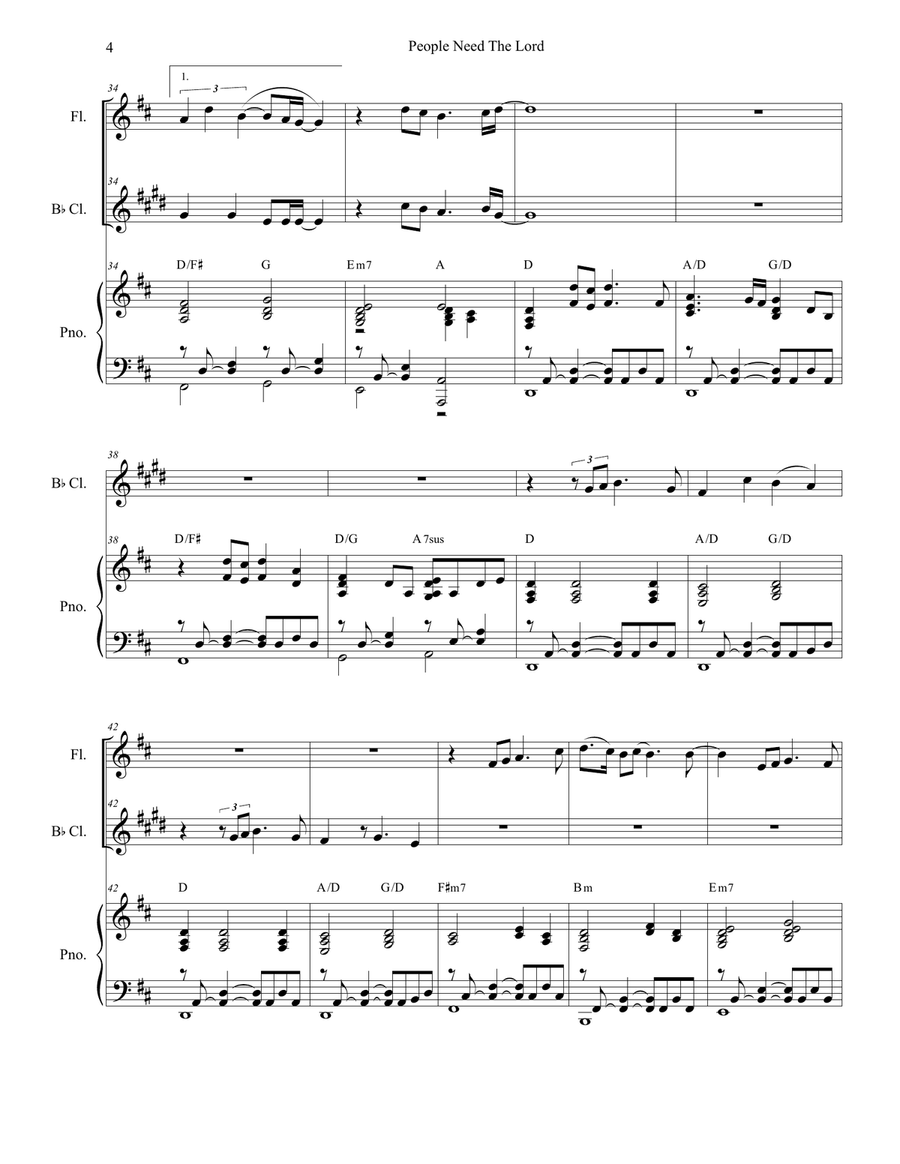 People Need The Lord People Need The Lord Woodwind Duet scores gallery preview page 4