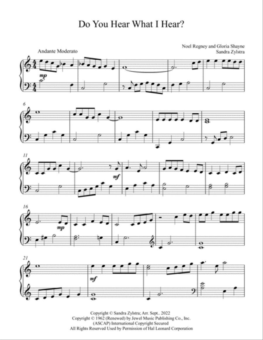 Do You Hear What I Hear Piano Solo scores gallery preview page 2