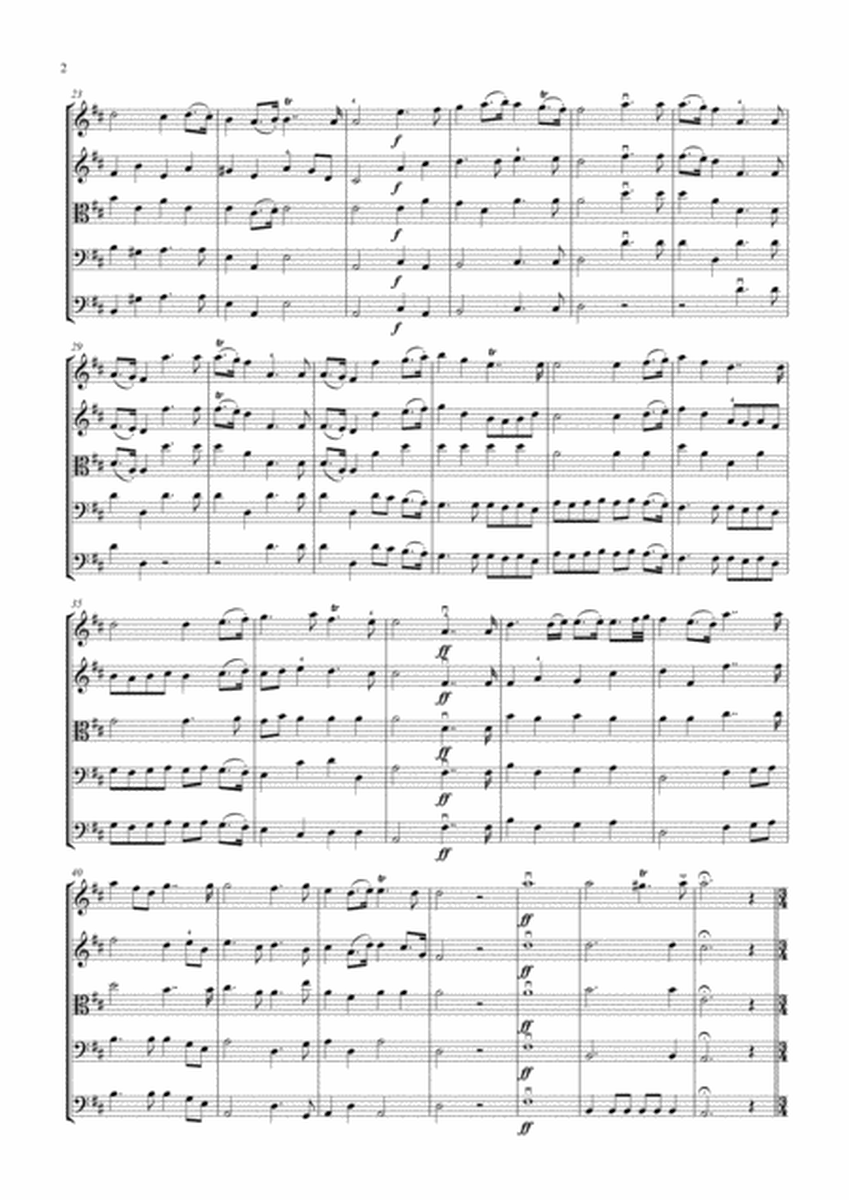 Handel Overture to the Royal Fireworks arranged for strings image number null