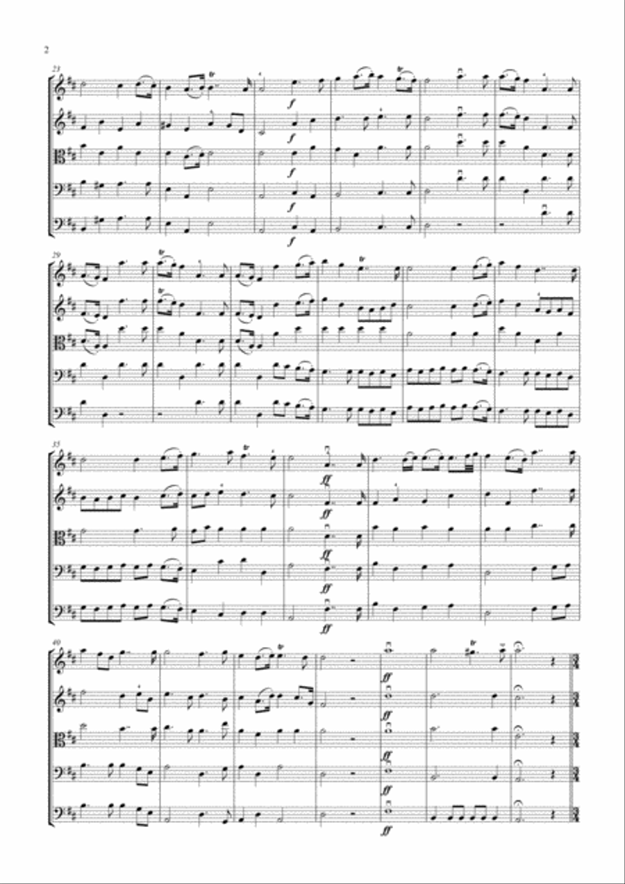 Handel Overture to the Royal Fireworks arranged for strings String Orchestra scores gallery preview page 2