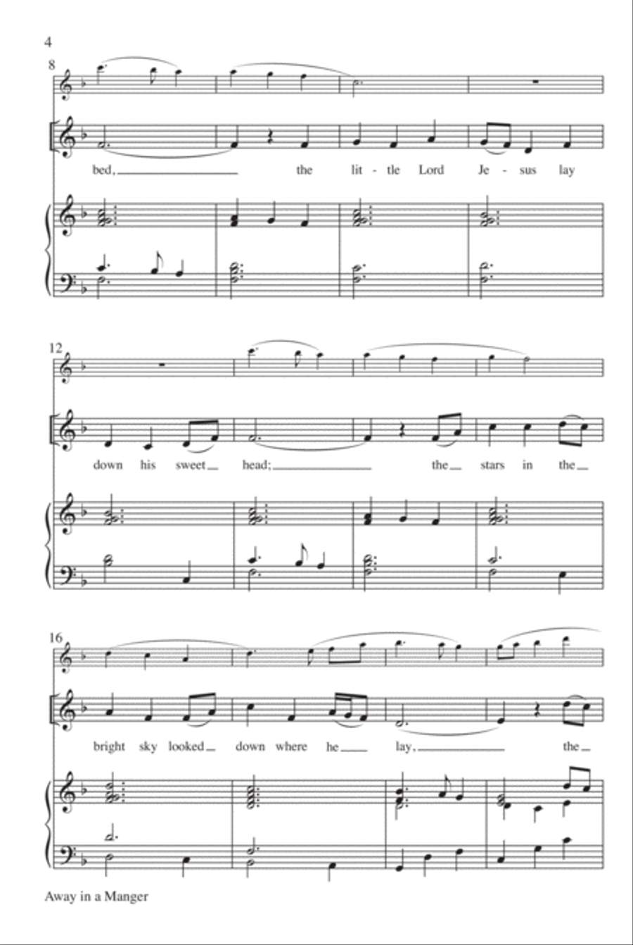 Away in a Manger 4-Part scores gallery preview page 14