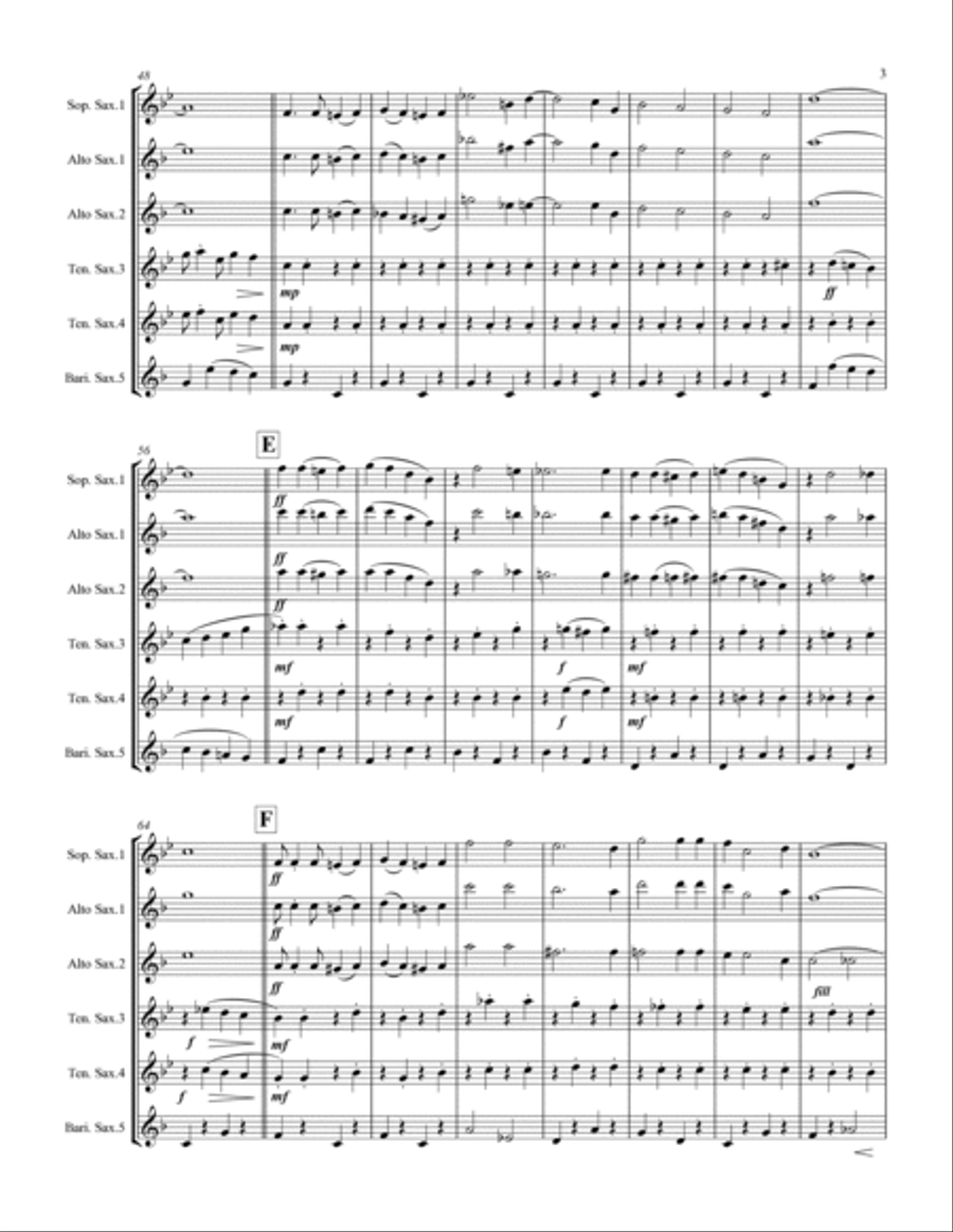 Mele Kalikimaka Saxophone Quintet scores gallery preview page 4