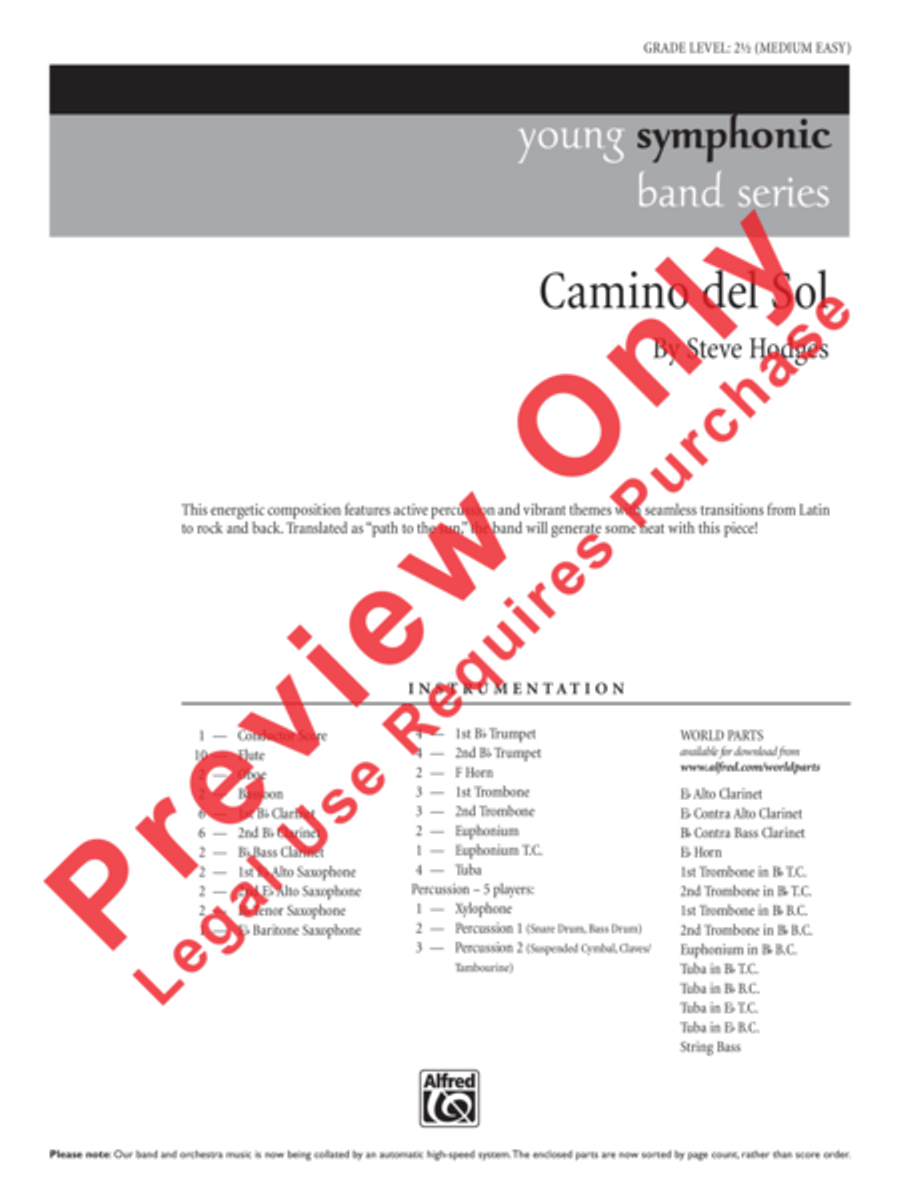 Camino del Sol Concert Band scores gallery preview page 2
