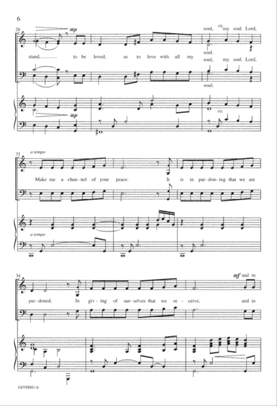Make Me a Channel of Your Peace 4-Part scores gallery preview page 7