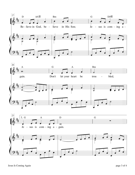 Jesus Is Coming Again by Sharon Wilson Piano, Vocal, Guitar - Digital Sheet Music