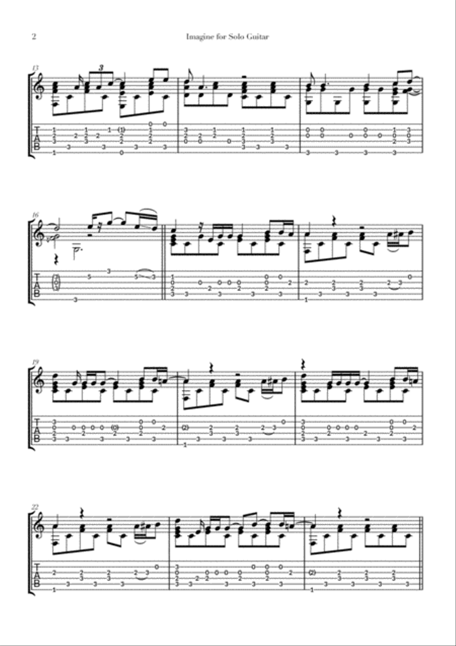 Imagine Guitar Tablature scores gallery preview page 3