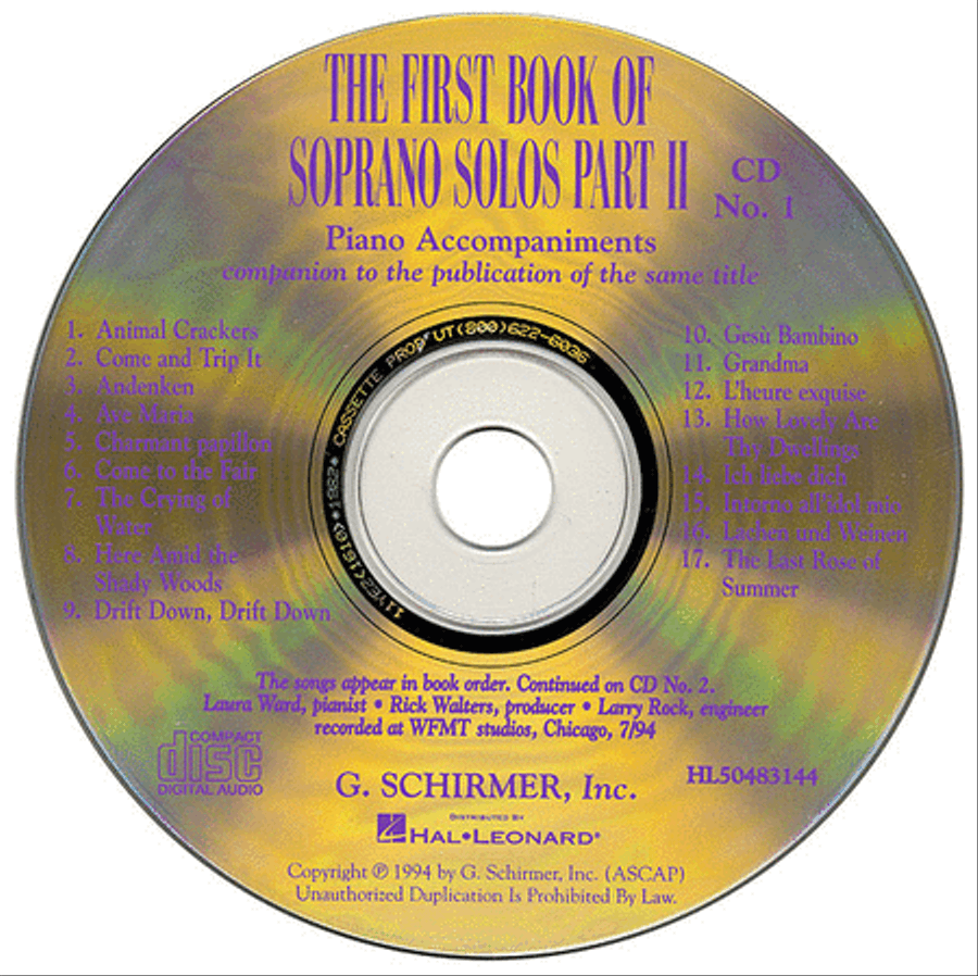 The First Book of Soprano Solos - Part II Soprano Voice scores gallery preview page 1
