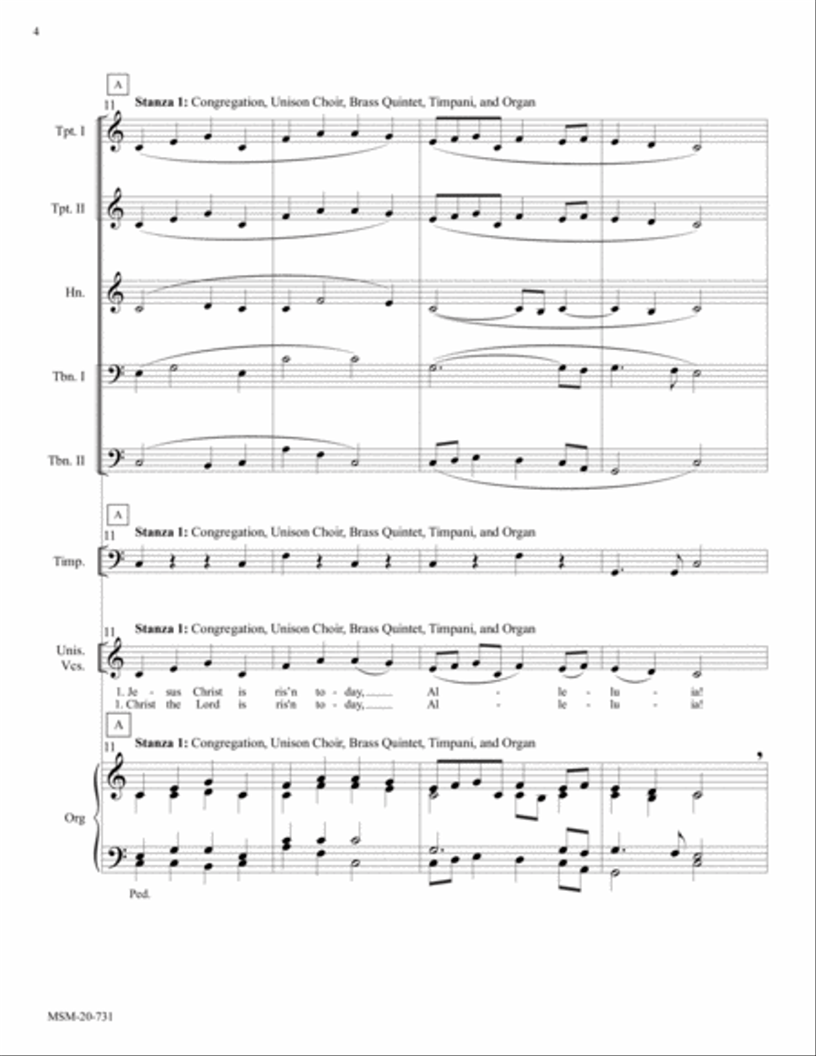 Three Congregational Hymn Settings for Brass Unison Choir scores gallery preview page 4