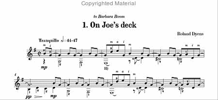 Les 100 de Roland Dyens - On Joe’s Deck Classical Guitar scores gallery preview page 2